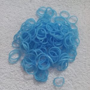 Elásticos de Silicone para Penteados Pet – Azul Claro c/ Apróx 200und