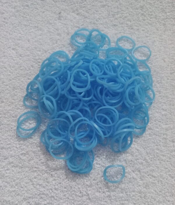 Elásticos de Silicone para Penteados Pet – Azul Claro c/ Apróx 200und